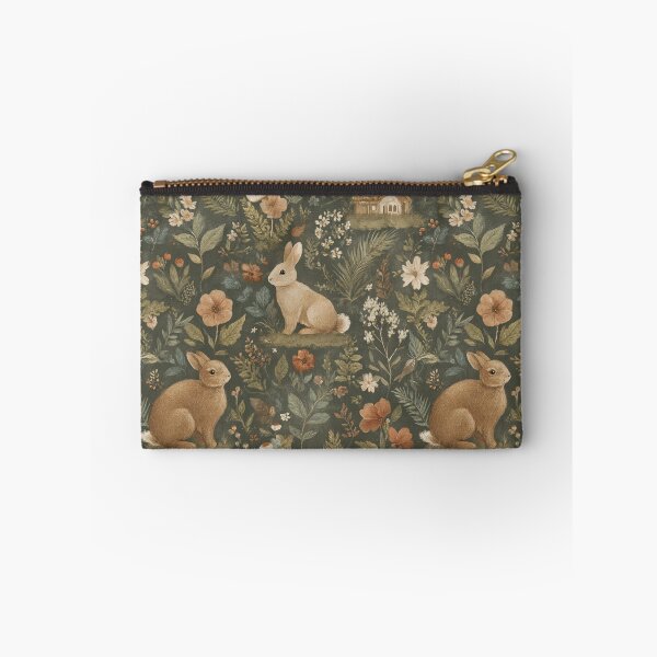 Item preview, Woodland Rabbit Garden Pattern | Vintage Cottagecore Bunnies & Wildflowers designed and sold by Bound for Wonder.