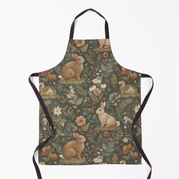 Item preview, Woodland Rabbit Garden Pattern | Vintage Cottagecore Bunnies & Wildflowers designed and sold by Bound for Wonder.