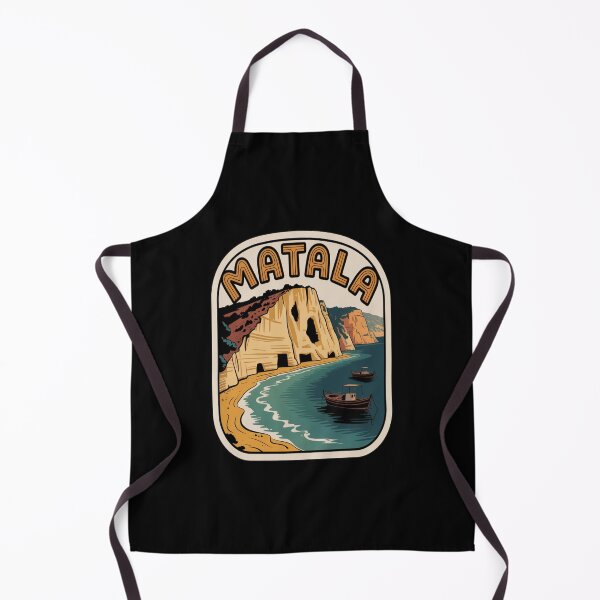 Item preview, Matala Vintage Travel Sticker – Retro Crete Cliffside Cave Illustration designed and sold by stickercuffs.