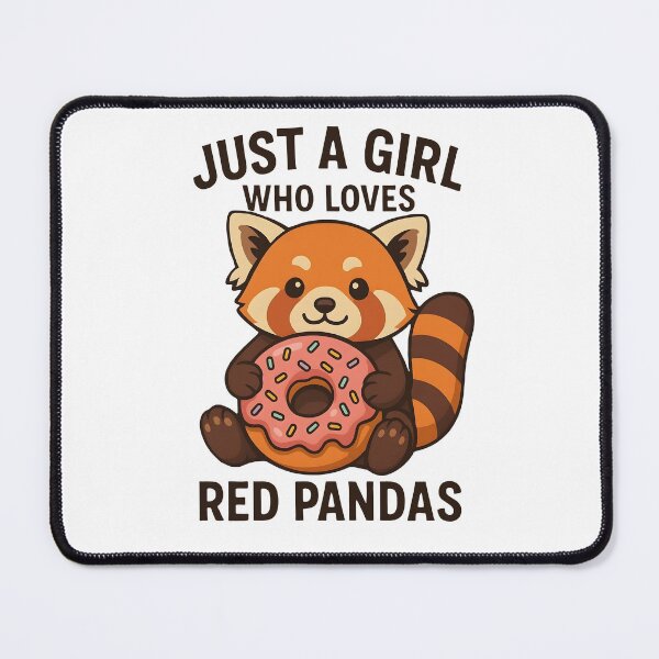Item preview, Just a Girl Who Loves Red Pandas Cute Kawaii Red Panda Eating a Donut designed and sold by Photo-Sphere101.