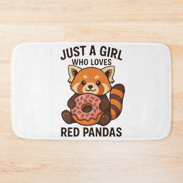 Item preview, Just a Girl Who Loves Red Pandas Cute Kawaii Red Panda Eating a Donut designed and sold by Photo-Sphere101.