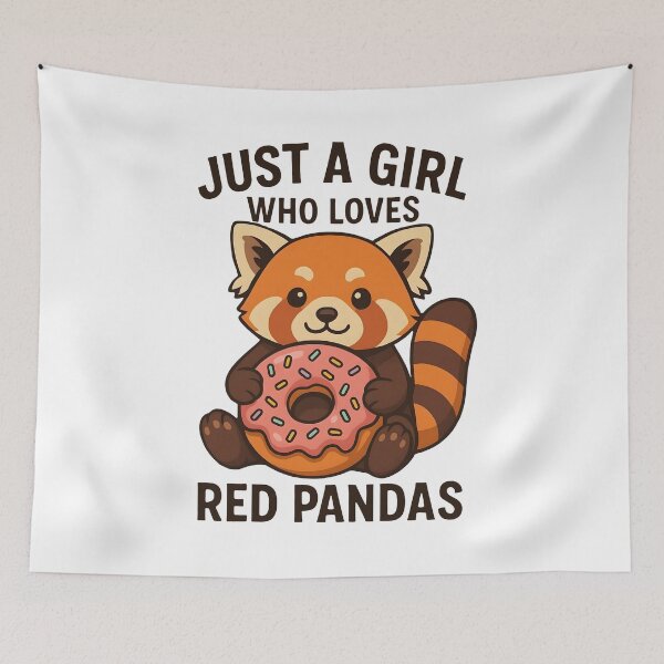 Item preview, Just a Girl Who Loves Red Pandas Cute Kawaii Red Panda Eating a Donut designed and sold by Photo-Sphere101.
