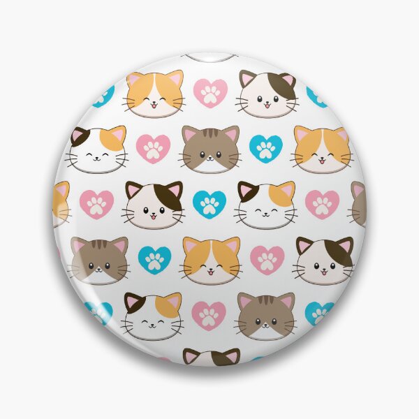 Item preview, Cute Kawaii Kitten Paw Hearts Repeat Pattern designed and sold by MedusaGialla.