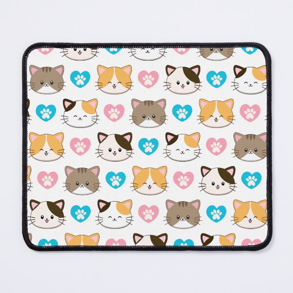 Item preview, Cute Kawaii Kitten Paw Hearts Repeat Pattern designed and sold by MedusaGialla.