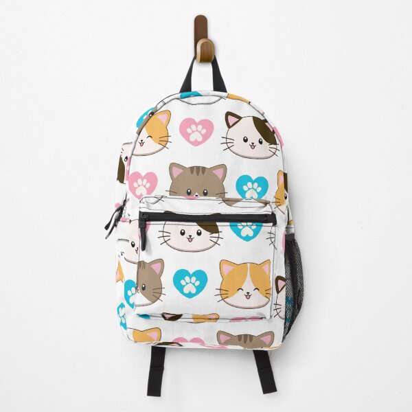 Item preview, Cute Kawaii Kitten Paw Hearts Repeat Pattern designed and sold by MedusaGialla.