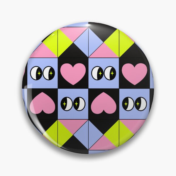 Item preview, Playful Geometric Hearts & Eyes Pattern in Pastel Colors designed and sold by Thetdesigns.