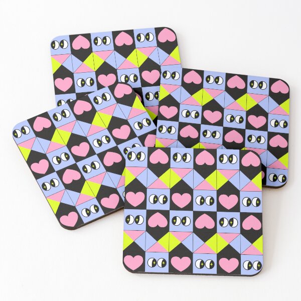 Item preview, Playful Geometric Hearts & Eyes Pattern in Pastel Colors designed and sold by Thetdesigns.