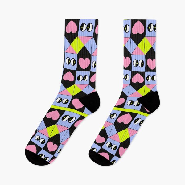 Item preview, Playful Geometric Hearts & Eyes Pattern in Pastel Colors designed and sold by Thetdesigns.