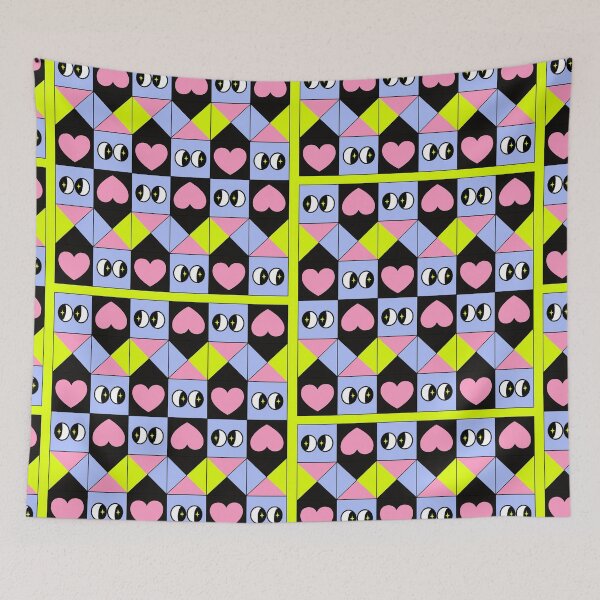 Item preview, Playful Geometric Hearts & Eyes Pattern in Pastel Colors designed and sold by Thetdesigns.