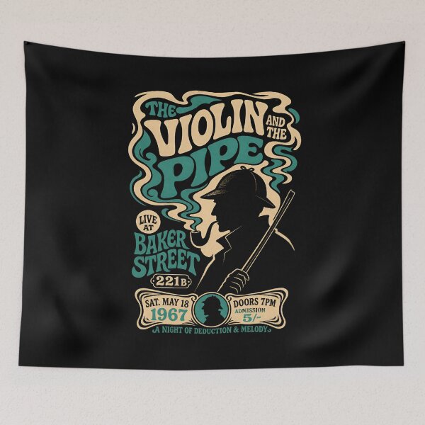 Item preview, The Violin and The Pipe Sherlock Holmes Retro Poster Art designed and sold by Fenay Designs.