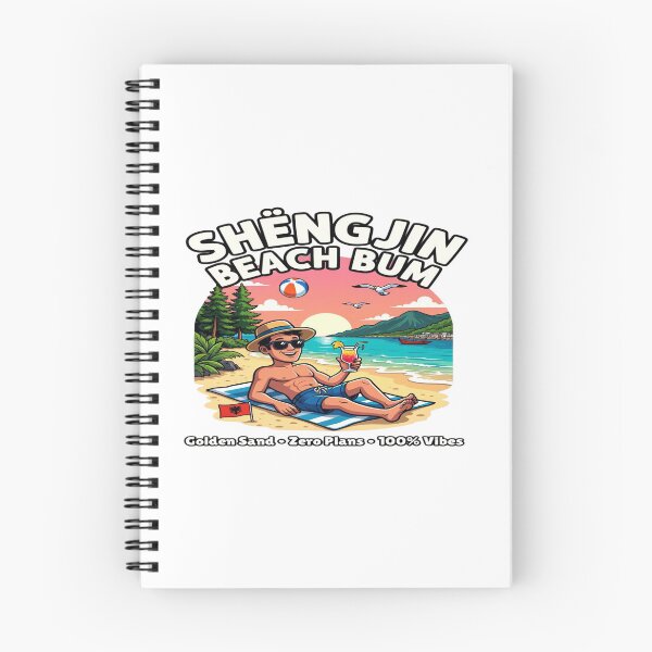 Item preview, Shëngjin Beach Bum T-Shirt – Golden Sand, Zero Plans, 100% Vibes Funny Albania Beach Vacation Design designed and sold by Sushikidsntod.