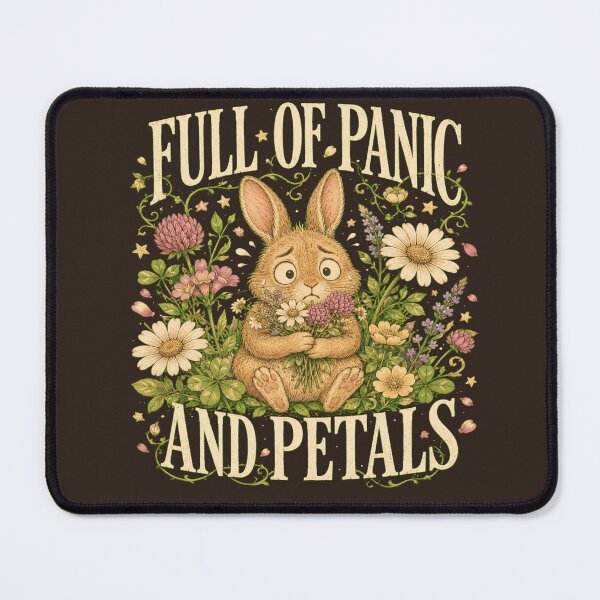 Item preview, Full of Panic and Petals Cottagecore Rabbit Tee designed and sold by POD DYNASTY.