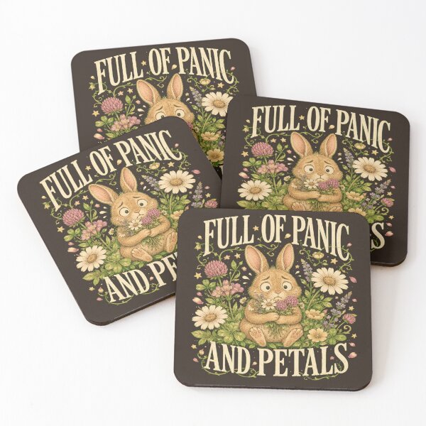 Item preview, Full of Panic and Petals Cottagecore Rabbit Tee designed and sold by POD DYNASTY | Original Print On Demand T-Shirt Graphics.