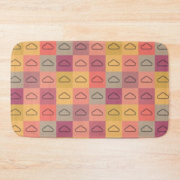 Item preview, Orange patchwork with clouds designed and sold by uunaa.