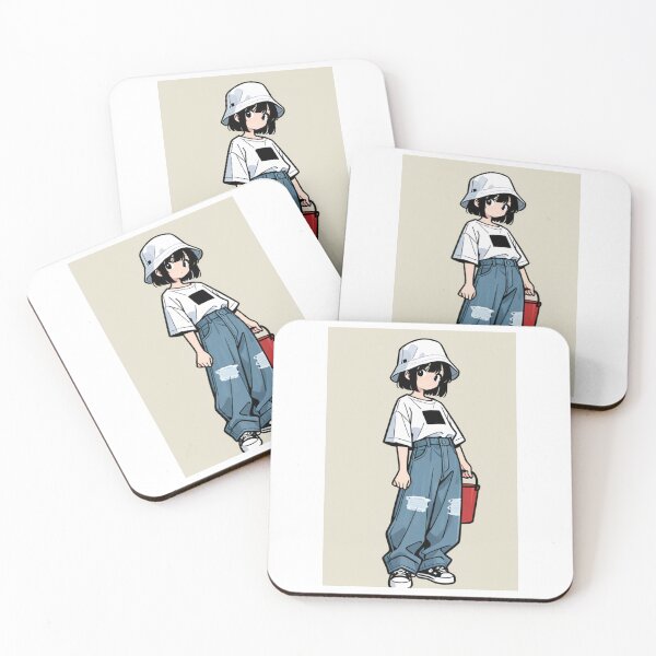 Item preview, Fashion - Man in Black Top Bucket Hat Baggy Jeans Streetwear Anime designed and sold by AnimeShin.