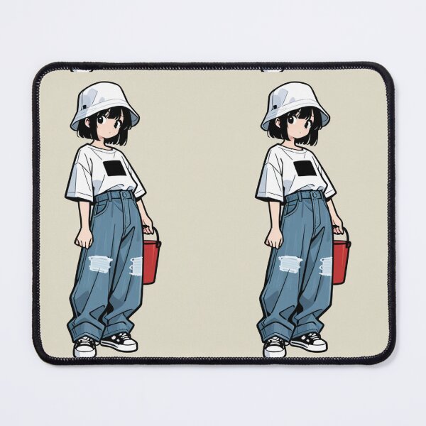 Item preview, Fashion - Man in Black Top Bucket Hat Baggy Jeans Streetwear Anime designed and sold by AnimeShin.