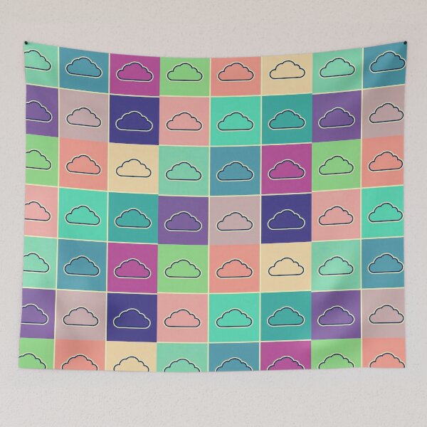 Item preview, Green patchwork with clouds designed and sold by uunaa.