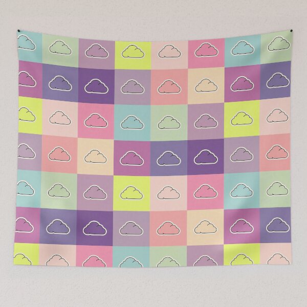 Item preview, Purple patchwork with clouds designed and sold by uunaa.