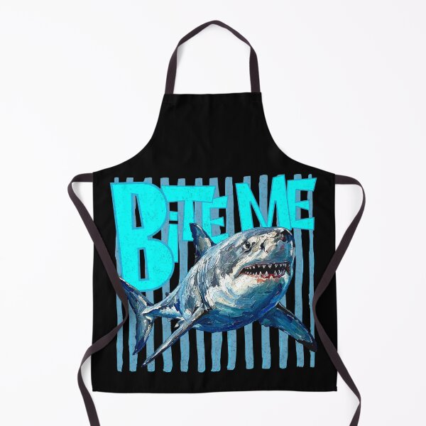 Item preview, Bite Me Great White Shark Impasto Art designed and sold by EvrmoodCo.