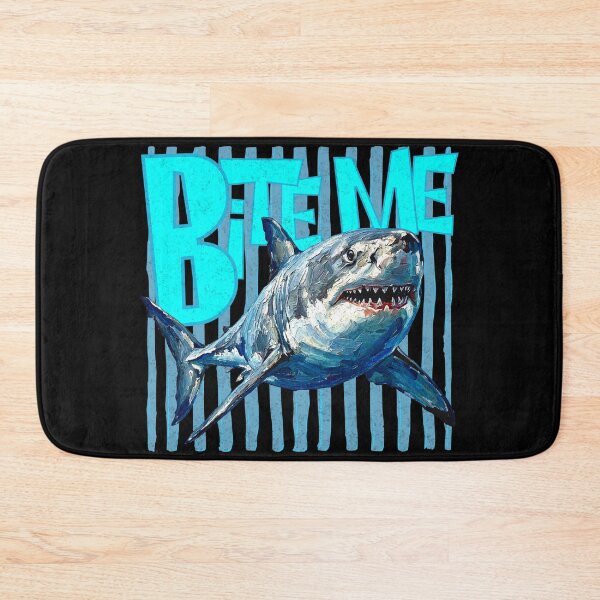 Item preview, Bite Me Great White Shark Impasto Art designed and sold by EvrmoodCo.
