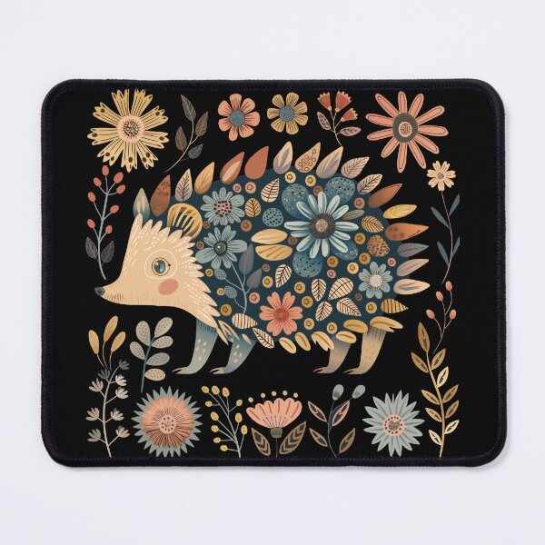 Item preview, Scandinavian Folk Art, Floral Hedgehog designed and sold by xiao xuans.