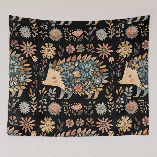Item preview, Scandinavian Folk Art, Floral Hedgehog  designed and sold by xiao xuans.