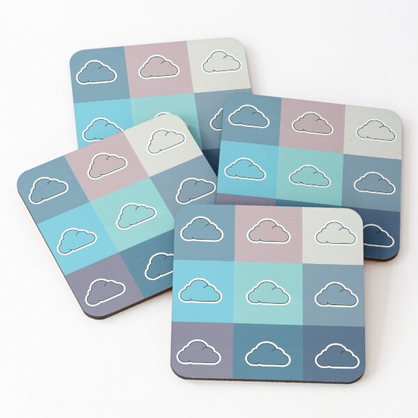Item preview, Blue patchwork with clouds designed and sold by uunaa.