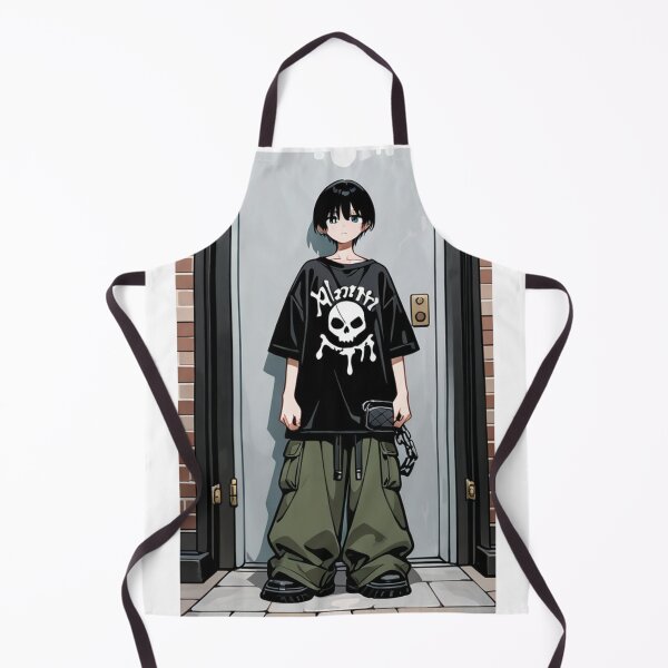 Item preview, Fashion - Man in Black Top Cargo Pants Chain Wallet Streetwear Anime Variant 2 designed and sold by AnimeShin.