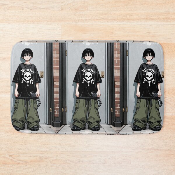 Item preview, Fashion - Man in Black Top Cargo Pants Chain Wallet Streetwear Anime Variant 2 designed and sold by AnimeShin.