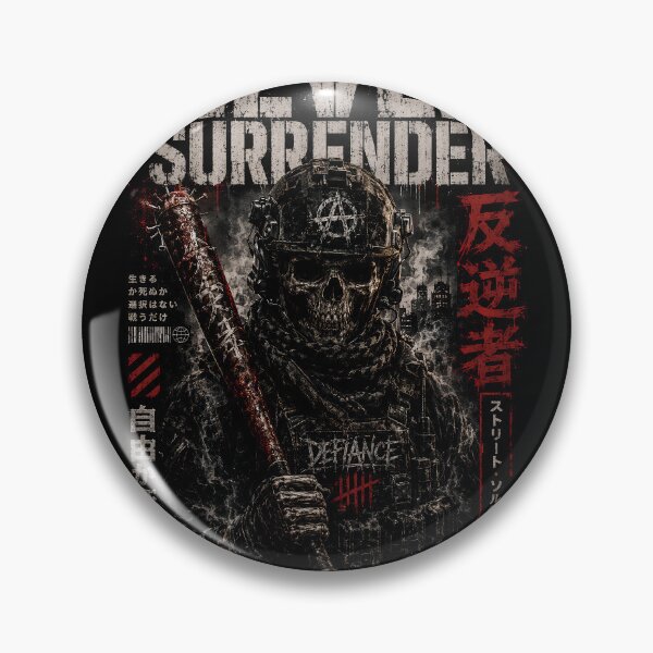 Item preview, Never Surrender - Anarchist & Grunge Skeleton Soldier | Dark Streetwear designed and sold by saamessart.