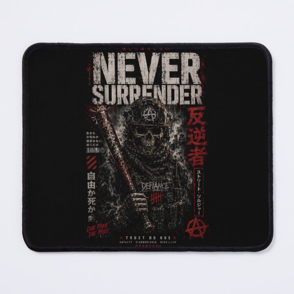 Item preview, Never Surrender - Anarchist & Grunge Skeleton Soldier | Dark Streetwear designed and sold by saamessart.