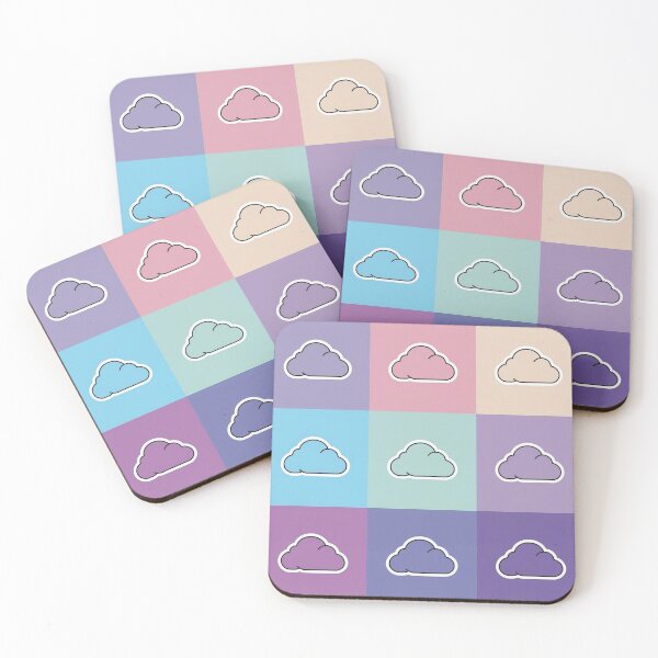 Item preview, Colorful patchwork with clouds designed and sold by uunaa.