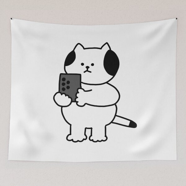 Item preview, a Cat with smartphone designed and sold by superbaechoo.