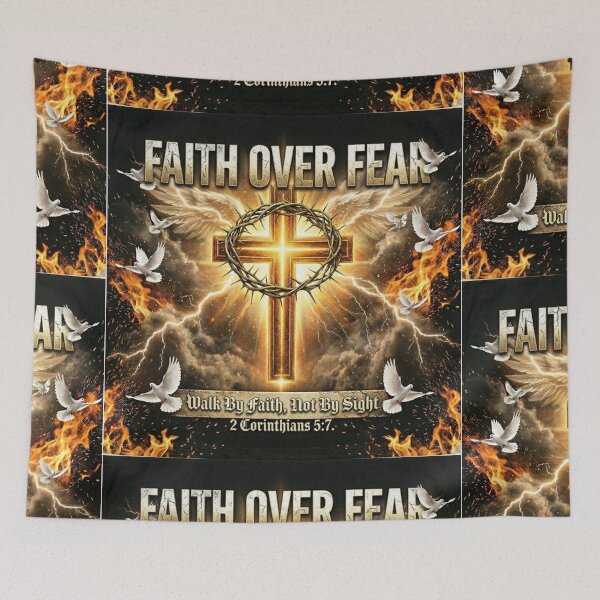 Item preview, FAITH OVER FEAR ✝️ | Luxury Christian Streetwear Design | Viral Faith Apparel designed and sold by Hype-Loop71.