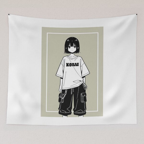 Item preview, Fashion - Man in Black Top Cargo Pants Chain Wallet Streetwear Anime Variant 3 designed and sold by AnimeShin.