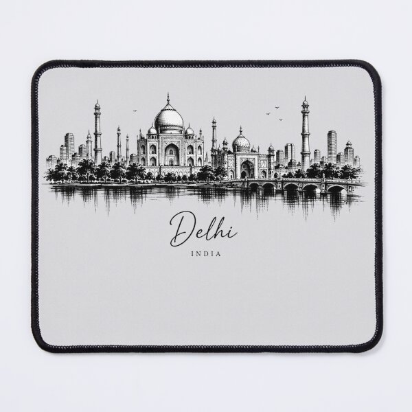 Item preview, Delhi India Vintage Skyline Architecture Art by Vintry off. designed and sold by VintryOff.