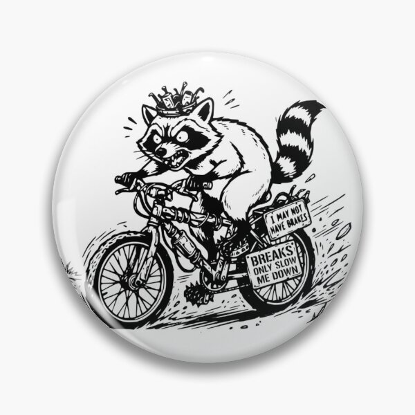 Item preview, Breaks Only Slow Me Down Funny Raccoon Bike T-Shirt designed and sold by The Bold Line Studio.