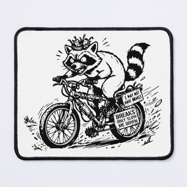 Item preview, Breaks Only Slow Me Down Funny Raccoon Bike T-Shirt designed and sold by The Bold Line Studio.
