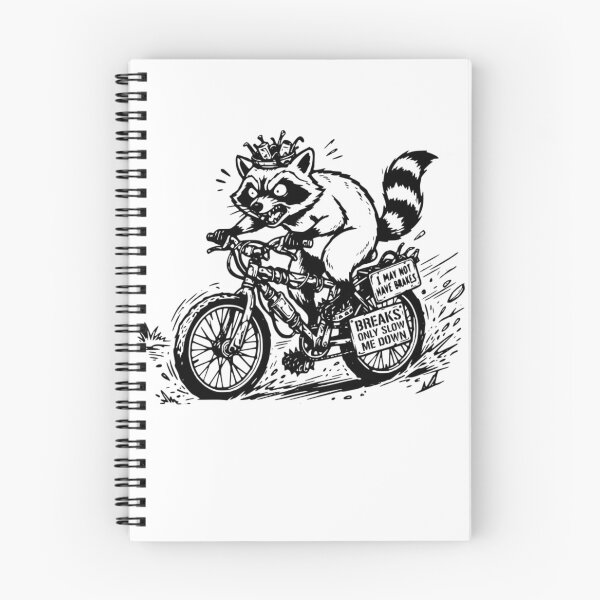 Item preview, Breaks Only Slow Me Down Funny Raccoon Bike T-Shirt designed and sold by The Bold Line Studio.