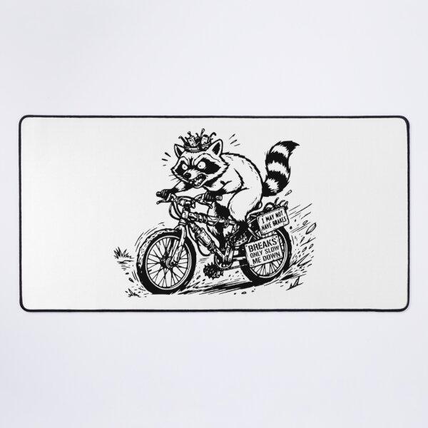 Item preview, Breaks Only Slow Me Down Funny Raccoon Bike T-Shirt designed and sold by The Bold Line Studio.