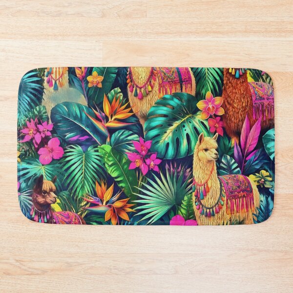 Item preview, Llama Jungle Dreams Seamless Surface Pattern designed and sold by taiche.