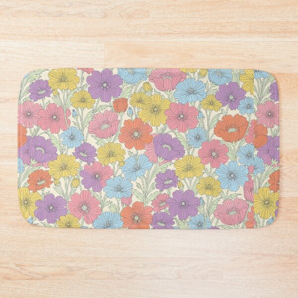 Item preview, Retro Wildflower Meadow Pastel Floral Pattern designed and sold by NuvoraNest.