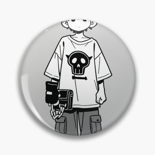 Item preview, Fashion - Man in Black Top Cargo Pants Chain Wallet Streetwear Anime Variant 4 designed and sold by AnimeShin.