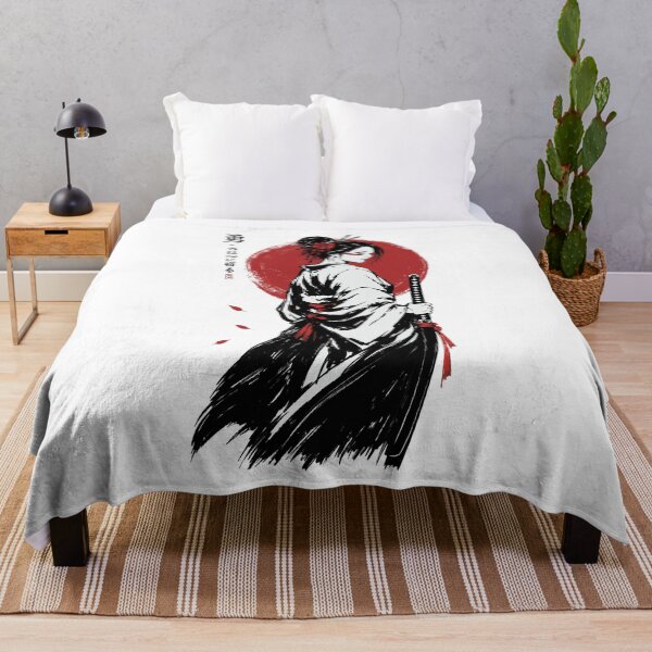 Item preview, Japanese Samurai Woman with Katana | Red Sun Geisha Warrior Art Print designed and sold by MonNoir.