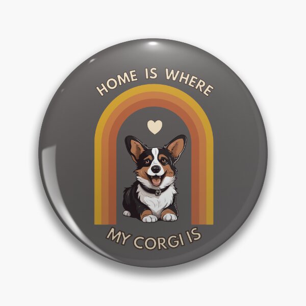 Item preview, Home Is Where My Corgi Is Retro Rainbow Corgi Dog Lover T-Shirt designed and sold by jananinaveen.
