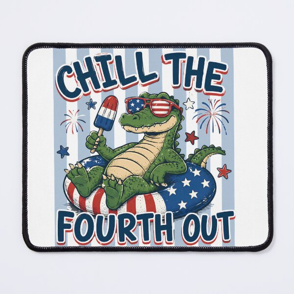 Item preview, Retro Striped Chill The Fourth Out Crocodile Funny 4th Of July Gator Art designed and sold by VGAfanatic.