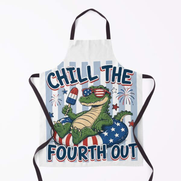 Item preview, Retro Striped Chill The Fourth Out Crocodile Funny 4th Of July Gator Art designed and sold by VGAfanatic.