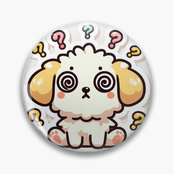 Item preview, Kawaii Confused Dog Sticker designed and sold by PastelPawsArt.