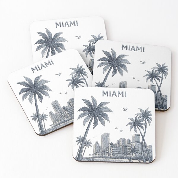 Item preview, Miami Palm Trees | Retro Beach Skyline designed and sold by jcsstore.