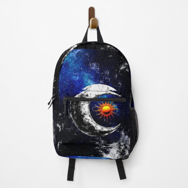 Item preview, crescent moon holding burning sun space art designed and sold by FahdSpaceArt.